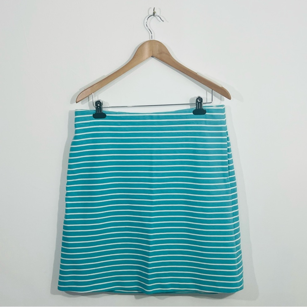 Talbots Baby Blue And White Ribbed With Stretch Two Discreet Pockets Size 10